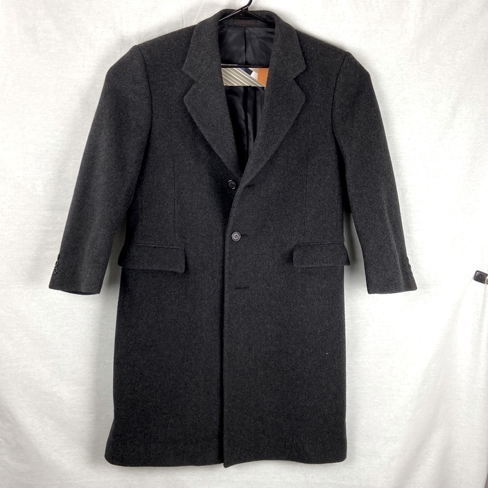 Adolfo Topcoat 40S Black/Gray Wool/Cashmere